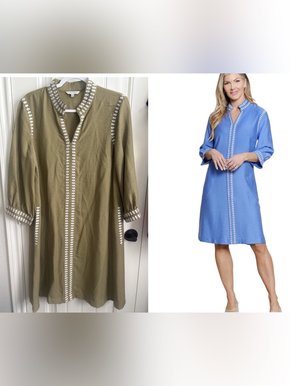 John Mark GREEN Tunic Robe with White Trim